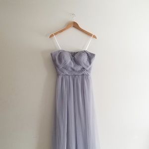 Light Gray Tulle Convertible Bridesmaids Dress